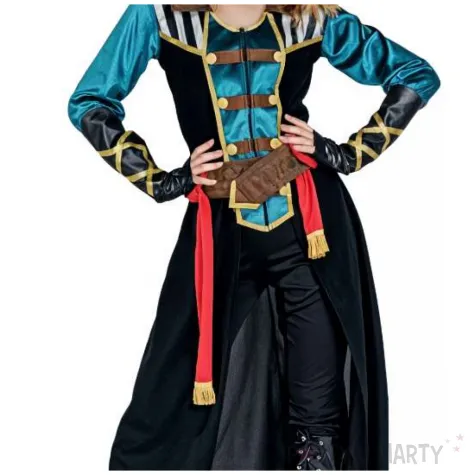 stroj damski na karnawal piratka zestaw kapelusz plaszcz pasek opaska szarfa rozm s