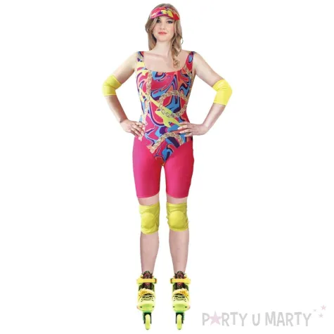 stroj damski na karnawal retro rolkarka lata 80 zestaw rozm m