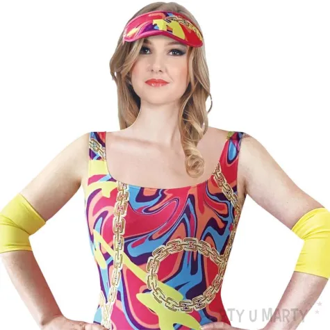 stroj damski na karnawal retro rolkarka lata 80 zestaw rozm s