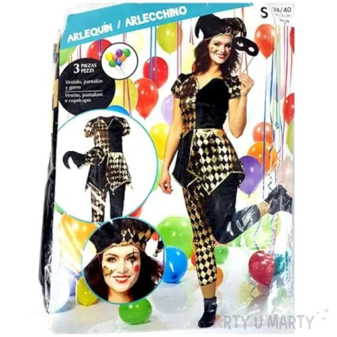 stroj dla doroslych arlekin czarno zloty rozm s