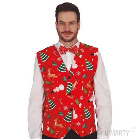 stroj dla doroslych balwanki choinki i renifery czerwony guirca rozm uniw