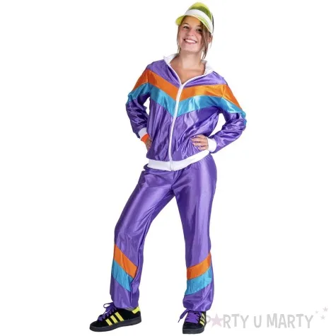 stroj dla doroslych biegaczka ortalionowy dres retro lata 80 funnyfashion rozm m