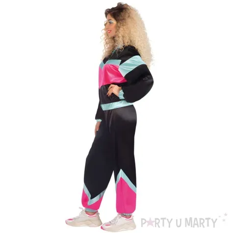 stroj dla doroslych biegaczka ortalionowy dres retro lata 80 rozowy amscan rozm s