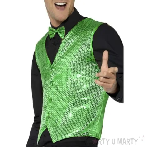 stroj dla doroslych cekinowa kamizelka zielona smiffys rozm xl
