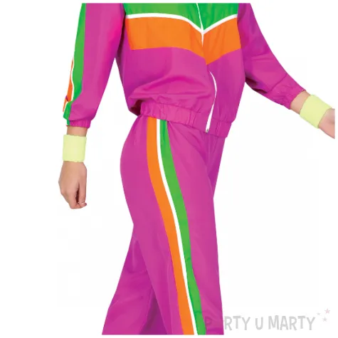 stroj dla doroslych damski ortalionowy dres retro lata 80 rozowy godan rozm xl