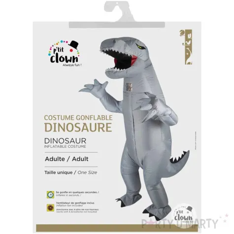 stroj dla doroslych dinozaur t rex szary nadmuchiwany ptitclown