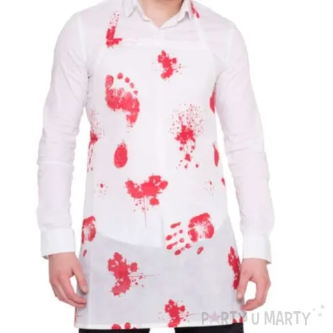 stroj dla doroslych fartuch krwawe dlonie bialy folat