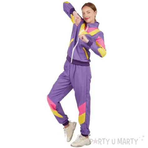 stroj dla doroslych gimnastyczka ortalionowy dres retro lata 80 ptitclown rozm s m