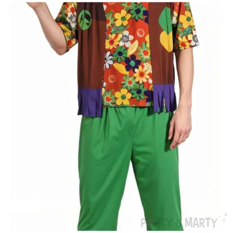 stroj dla doroslych hipis retro bluzka spodnie i opaska w kwiaty godan rozm xxl