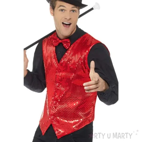 stroj dla doroslych kamizelka cekinowa czerwony smiffys rozm xl