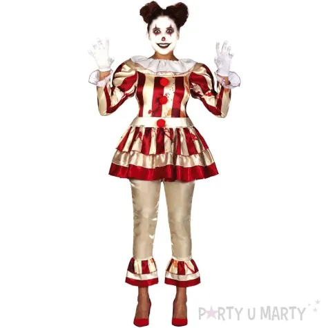 stroj dla doroslych klaun zabojczyni czerwony zloty guirca rozm l