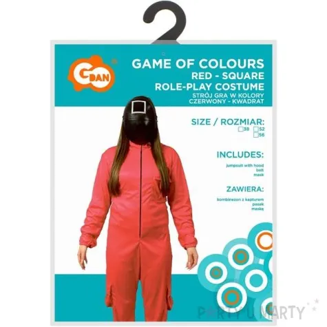 stroj dla doroslych kombinezon straznika kwadrat damski czerwony godan rozm m