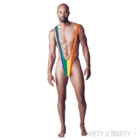 stroj dla doroslych kostium borata mankini teczowe ootb