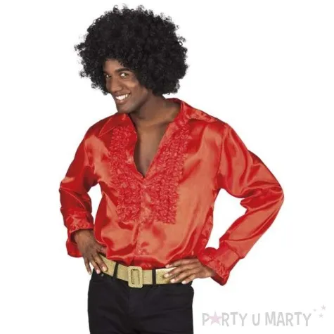 stroj dla doroslych koszula retro z zabotem czerwona boland rozm m 46 48