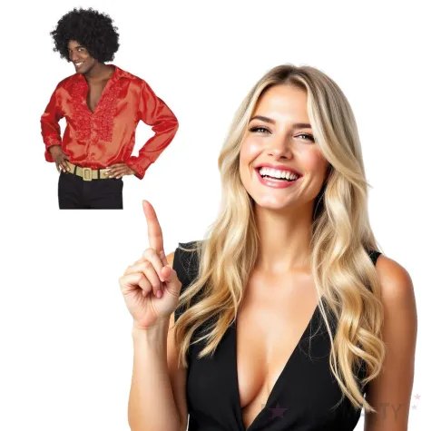 stroj dla doroslych koszula retro z zabotem czerwony boland rozm m