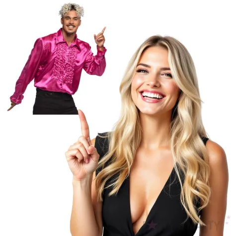 stroj dla doroslych koszula retro z zabotem rozowy boland rozm l