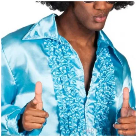 stroj dla doroslych koszula retro z zabotem turkusowy boland rozm xl