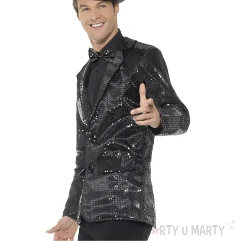 stroj dla doroslych marynarka cekinowa czarny smiffys rozm m