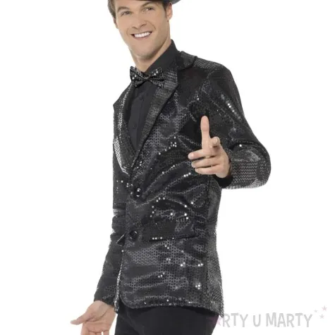 stroj dla doroslych marynarka cekinowa czarny smiffys rozm xl