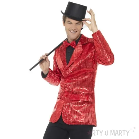 stroj dla doroslych marynarka cekinowa czerwony smiffys rozm m