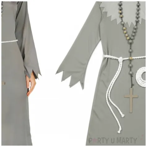 stroj dla doroslych na halloween diaboliczna zakonnica szary guirca rozm m