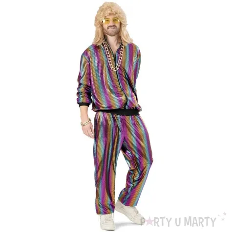 stroj dla doroslych ortalionowy dres metaliczny blysk retro lata 80 funnyfashion rozm xxl