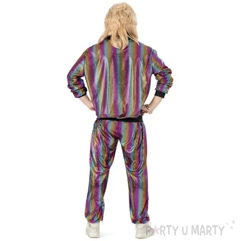 stroj dla doroslych ortalionowy dres metaliczny blysk retro lata 80 funnyfashion rozm xxl