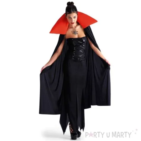 stroj dla doroslych peleryna z czerwonym kolnierzem czarna carnival toys