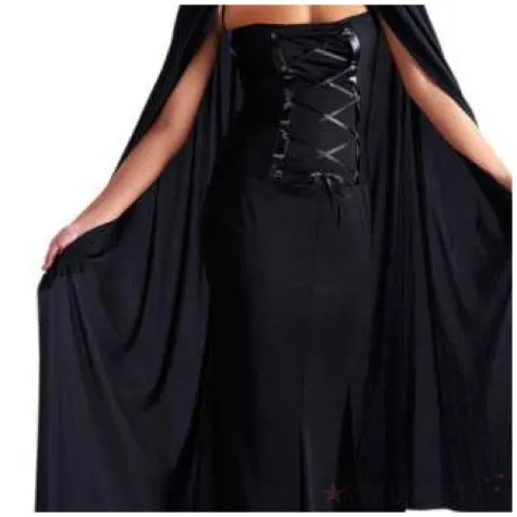 stroj dla doroslych peleryna z czerwonym kolnierzem czarna carnival toys