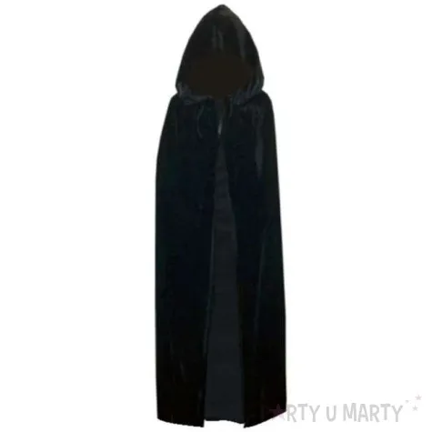 stroj dla doroslych peleryna z kapturem czarna carnival toys 140 cm