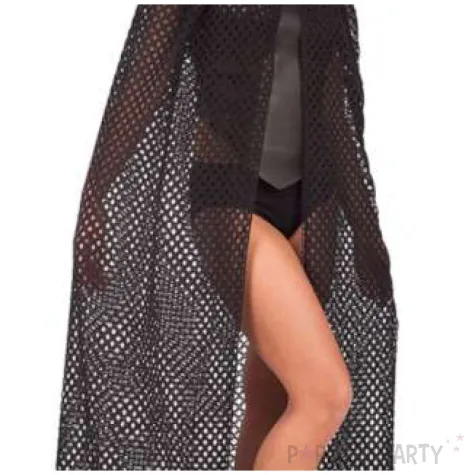 stroj dla doroslych peleryna z kapturem czarna siateczka carnival toys