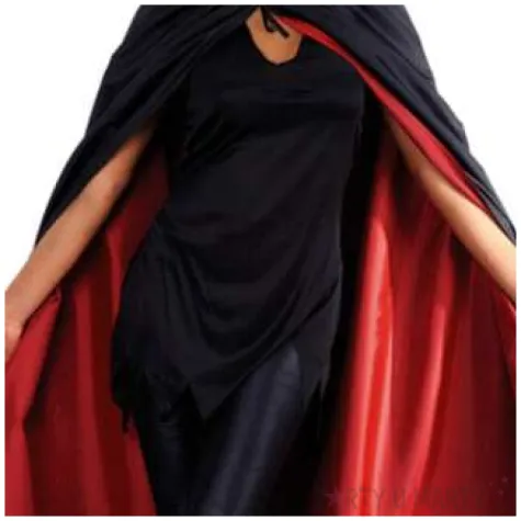 stroj dla doroslych peleryna z kapturem czarno czerwona carnival toys