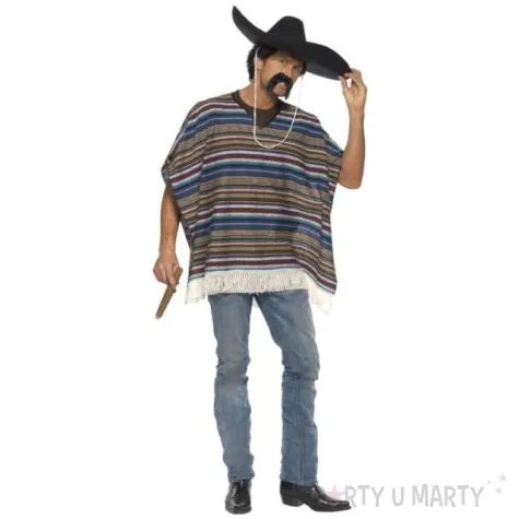 stroj dla doroslych ponczo meksykanskie kolorowe paski smiffys