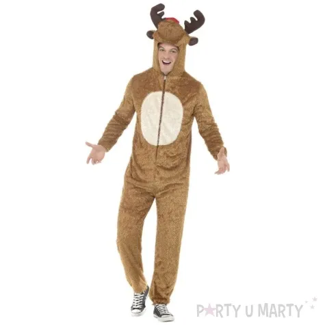 stroj dla doroslych renifer rudolf puchaty kombinezon brazowy smiffys rozm m