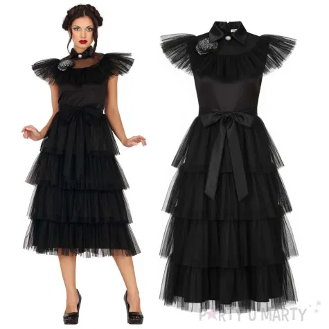 stroj dla doroslych wednesday addams czarny guirca rozm m