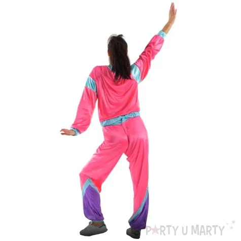 stroj dla doroslych wuefistka ortalionowy dres retro lata 80 rozowy amscan rozm xl