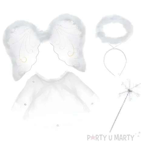 stroj dla dzieci aniolek zestaw bialy partytino 3 8 lat rozm 98 128 cm