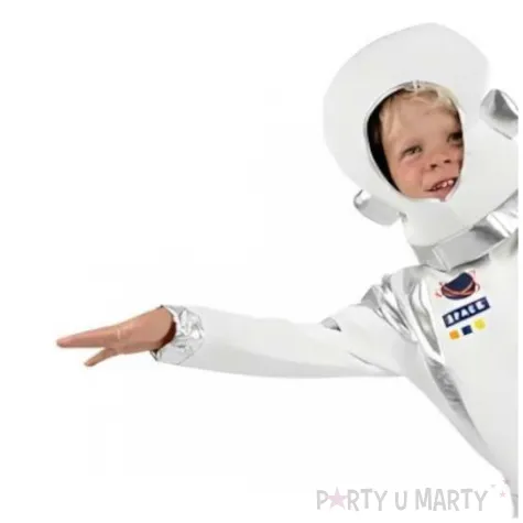 stroj dla dzieci astronauta bialy partydeco rozm 116 128 cm