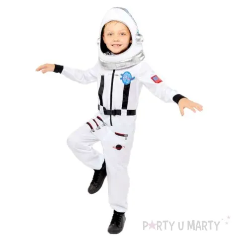 stroj dla dzieci astronauta z helmem bialy amscan rozm 104 116 cm