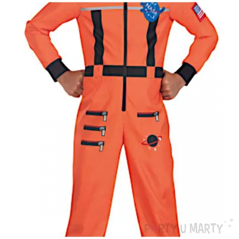 stroj dla dzieci astronauta z helmem pomaranczowy amscan rozm 128 140 cm