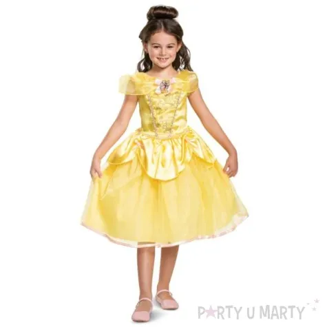 stroj dla dzieci bella deluxe sukienka zolta disguise 109 123 cm