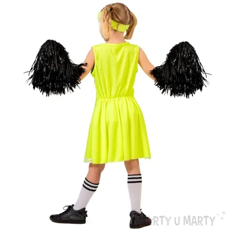 stroj dla dzieci cheerleaderka zolty neon funny fashion rozm 134 140 cm
