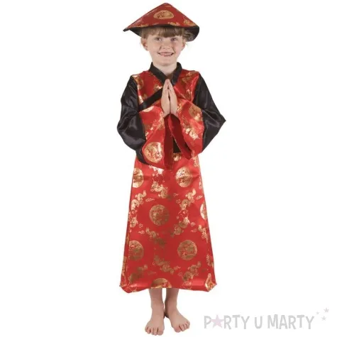 stroj dla dzieci chinka sukienka czerwony ptitclown 120 130 cm