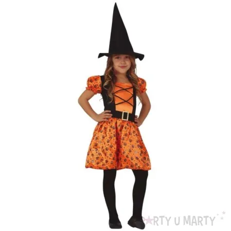 stroj dla dzieci czarownica dyniowa guirca rozm 7 9 lat