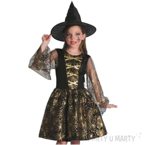 stroj dla dzieci czarownica gold look godan 120 130 cm
