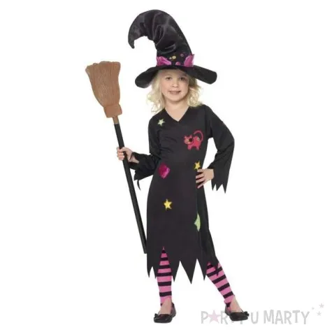 stroj dla dzieci czarownica night look smiffys 116 128 cm