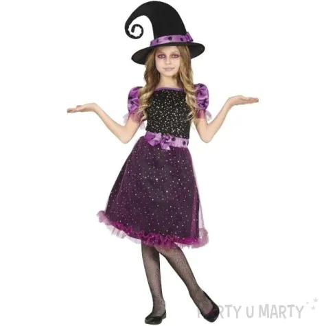 stroj dla dzieci czarownica purpurowa guirca rozm 122 134 cm