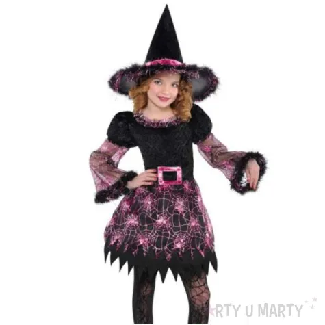 stroj dla dzieci czarownica rozowe pajeczaki amscan 8 10 lat