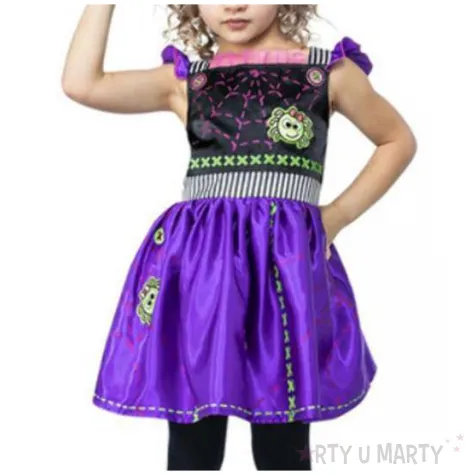 stroj dla dzieci czarownica z naszywkami smiffys 116 128 cm