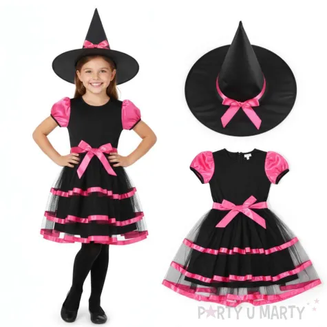 stroj dla dzieci czarownica z paseczkami arpex rozm 120 130 cm